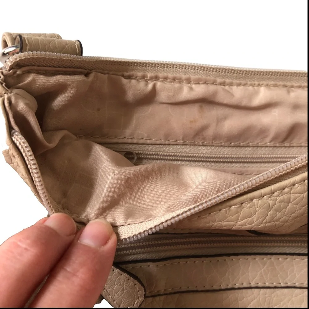 Rosetti Beige Faux Leather Multi-Pocket Adjustable Crossbody Bag - Picture 6 of 8